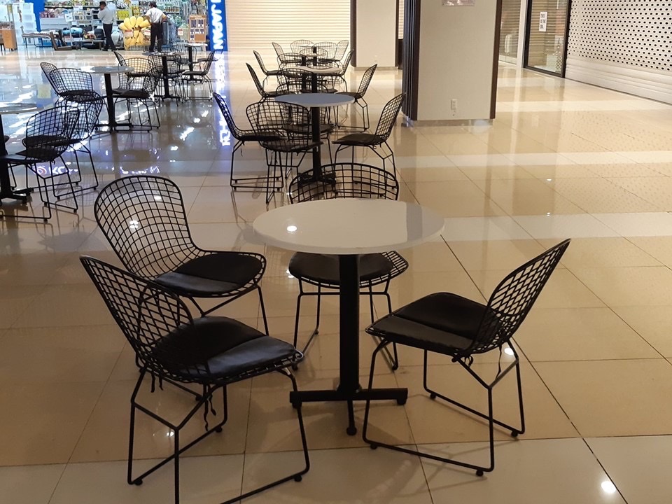 Wrought iron tables and chairs