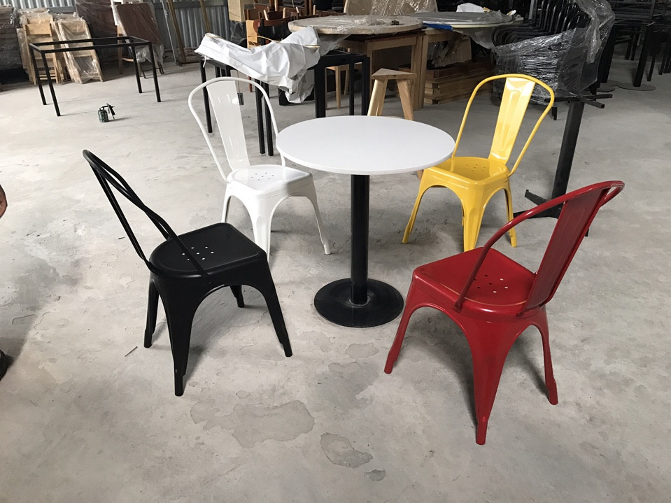 Wrought iron tables and chairs