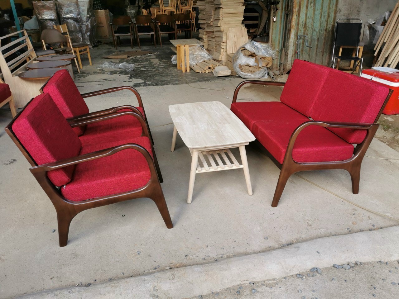 Curved arm cafe sofas