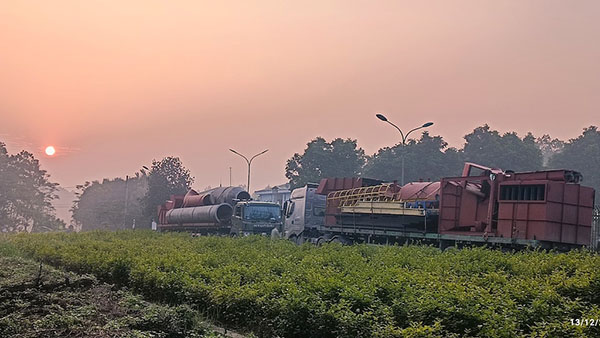 Thermal oil boiler transportation