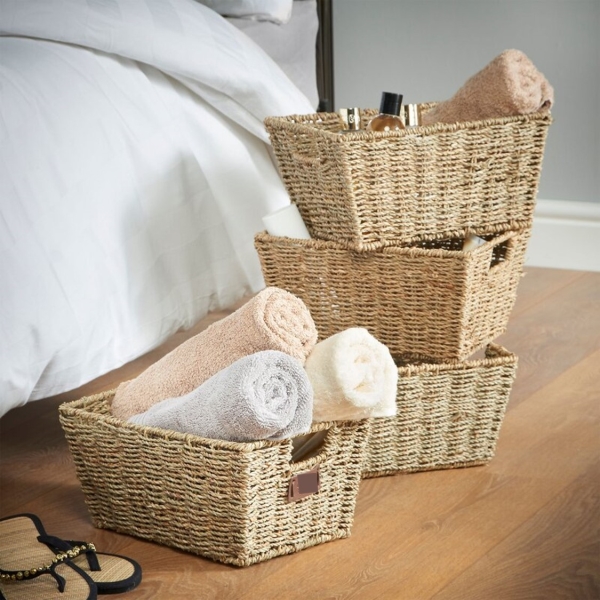Basket with metal frame