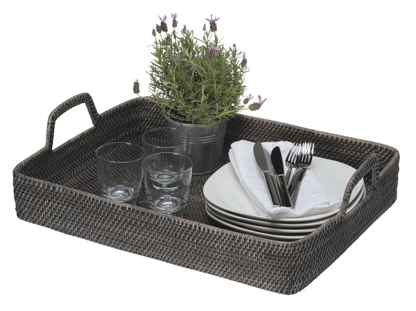 Rattan picnic tray basket