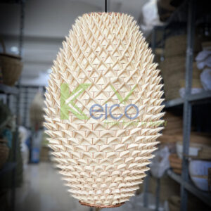 Woven leaf pendant light