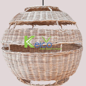 Hanging bamboo and rattan pendant light