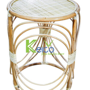 Bamboo and rattan stool
