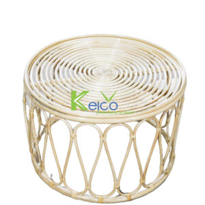 Bamboo and rattan ottoman