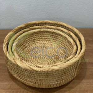 Bamboo and rattan storage basket