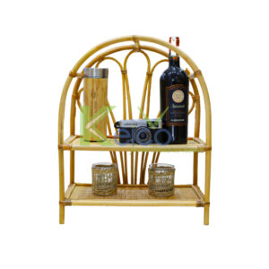 Bamboo and rattan storage basket