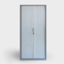 Rolling door filing cabinet