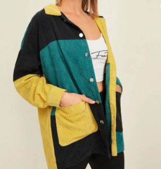 Patch pocket cord overshirt