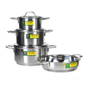 Set of 3 stainless steel pot