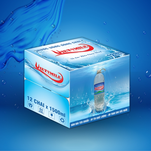 Box of 12 bottles of bottled drinking water 1500ML