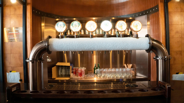 Ice frosted beer tower