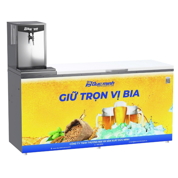 Top-mounted compressor dry and wet combo beer chiller cabinet