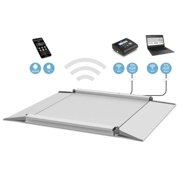 Electronic floor scale with ramp