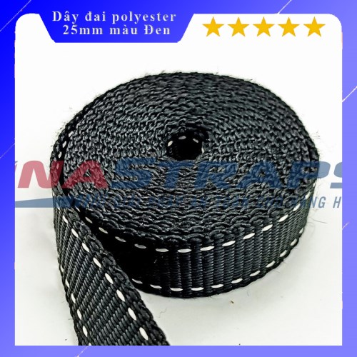 25mm Black Polyester Strap