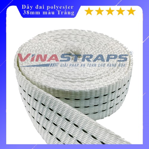38mm White Polyester Strap