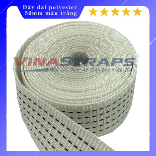 50mm White Polyester Strap