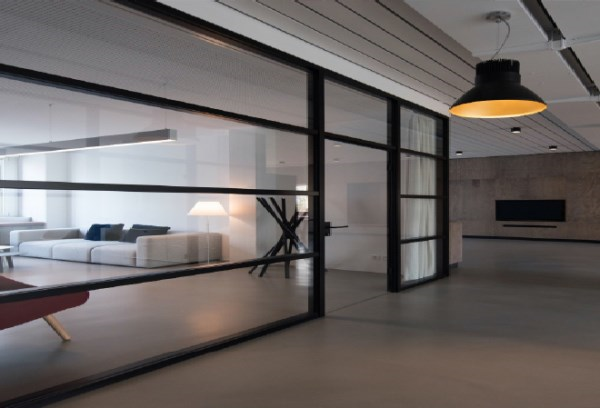 Aluminium profiled partition wall
