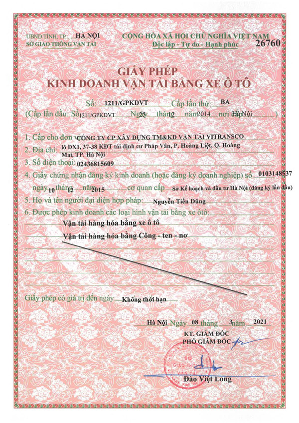Transport license