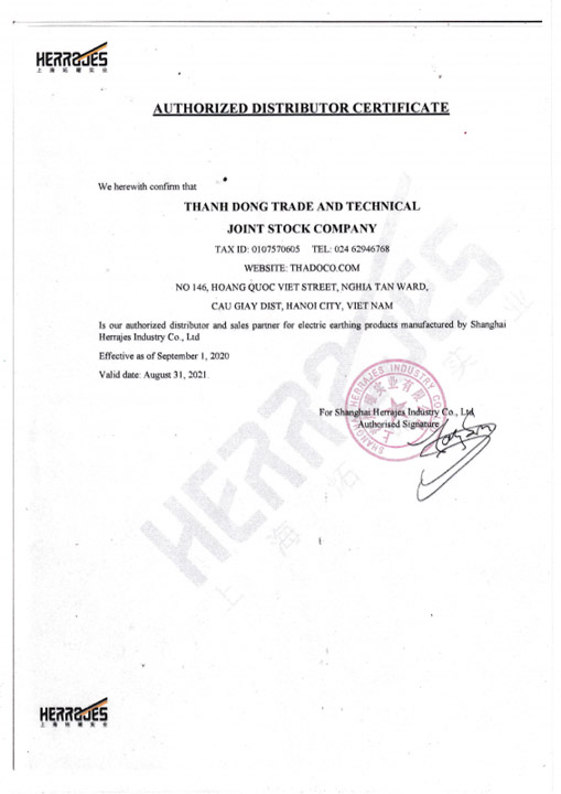 Authorized distributor of Herrajes certification