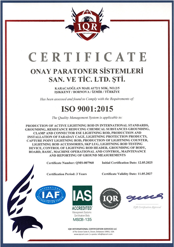 ISO 9001:2015 certificate