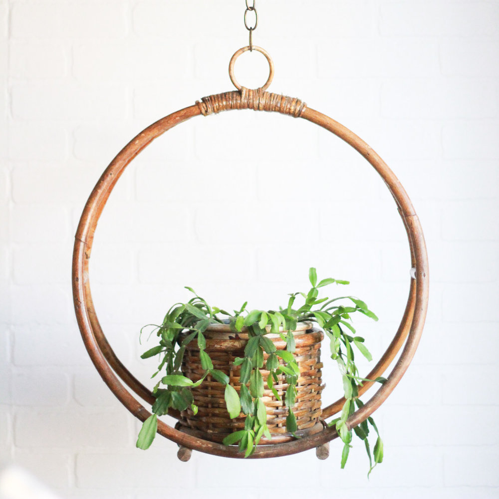Rattan basket for planting