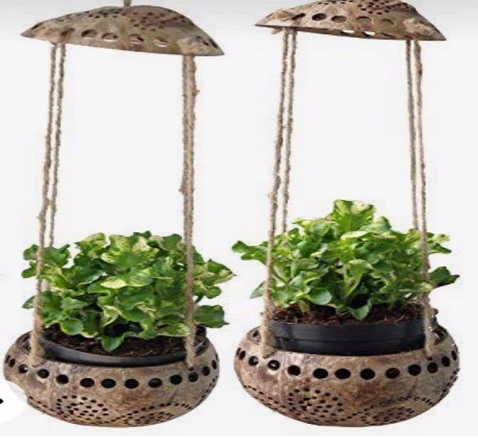 Hanging coconut pot