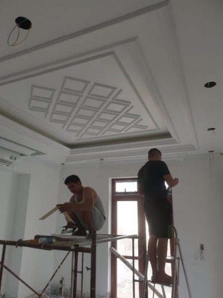 Gypsum ceiling construction