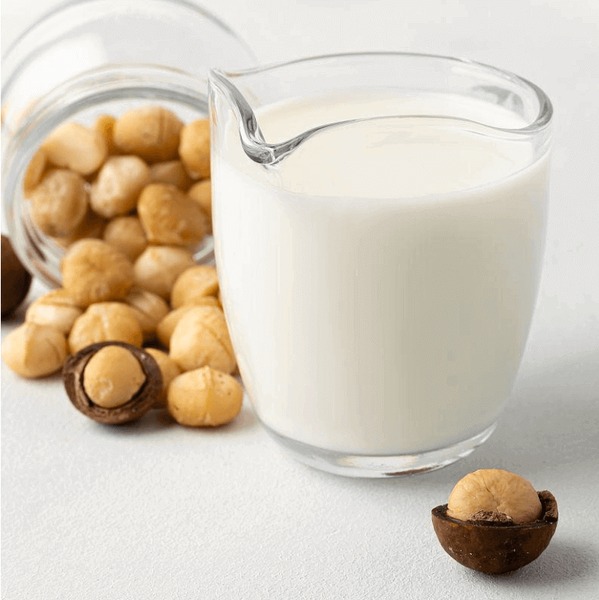 Macadamia nut milk processing