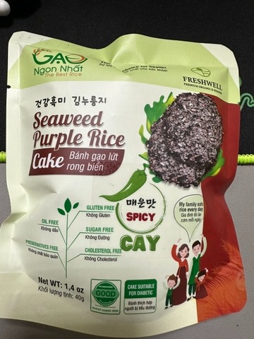 Spicy seaweed purple rice cake