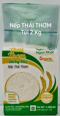 Thai sticky rice with pandan leaf flavor
