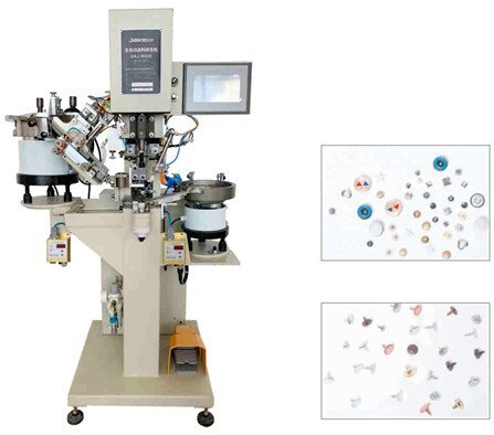 Automatic snap button fastening machine