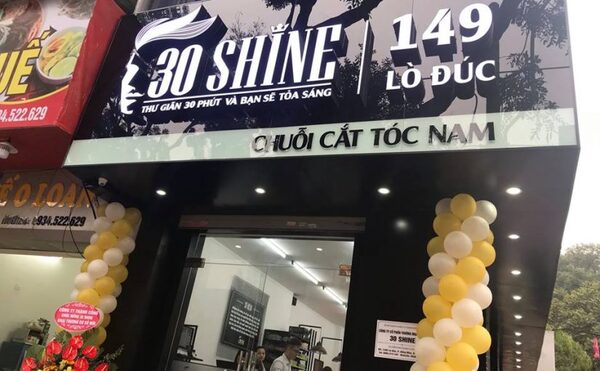 Hair salon advertising sign