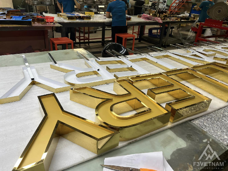 Processing 3D stainless steel signboard