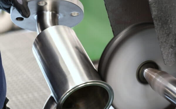 Brushing and PVC coating on stainless steel surface