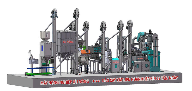 Industrial rice milling production line