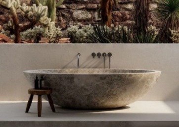 Concrete bathtub