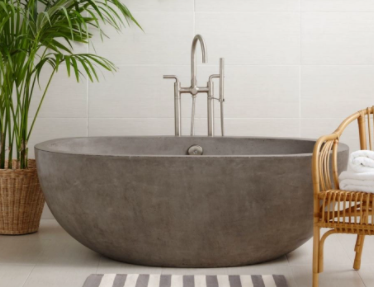 Concrete bathtub