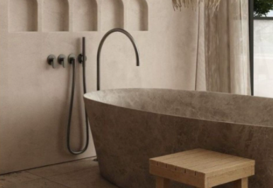 Concrete bathtub