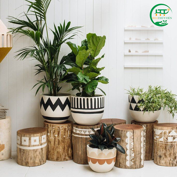 Grinding stone planting pot