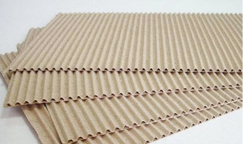 A flute corrugated cardboard sheet