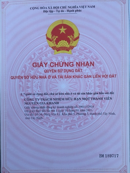 Land for sale 9.5 billion VND