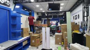 Showroom interior construction