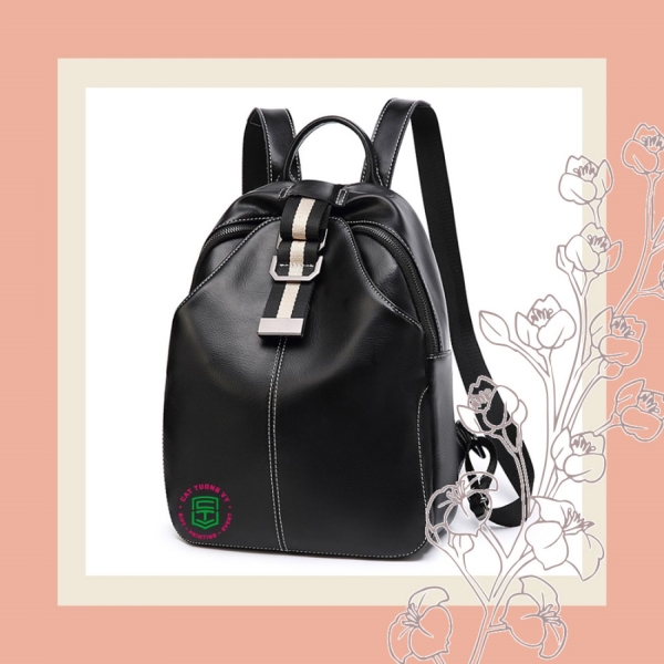 Leather backpack for women