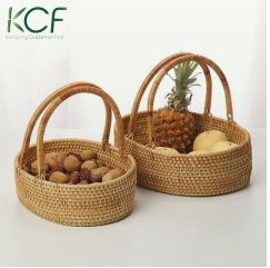 Rattan Storage Trays With Handles