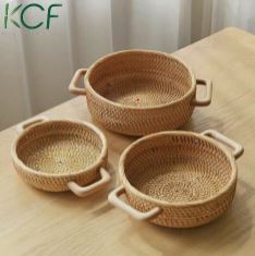 Rattan Storage Trays With Handles