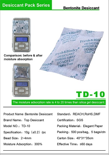 Betonite desiccant