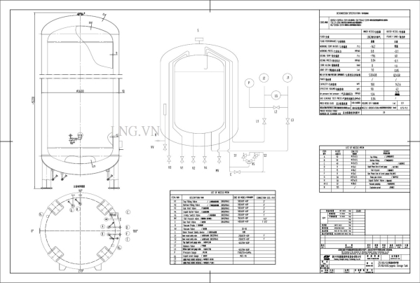 LNG storage tank drawing