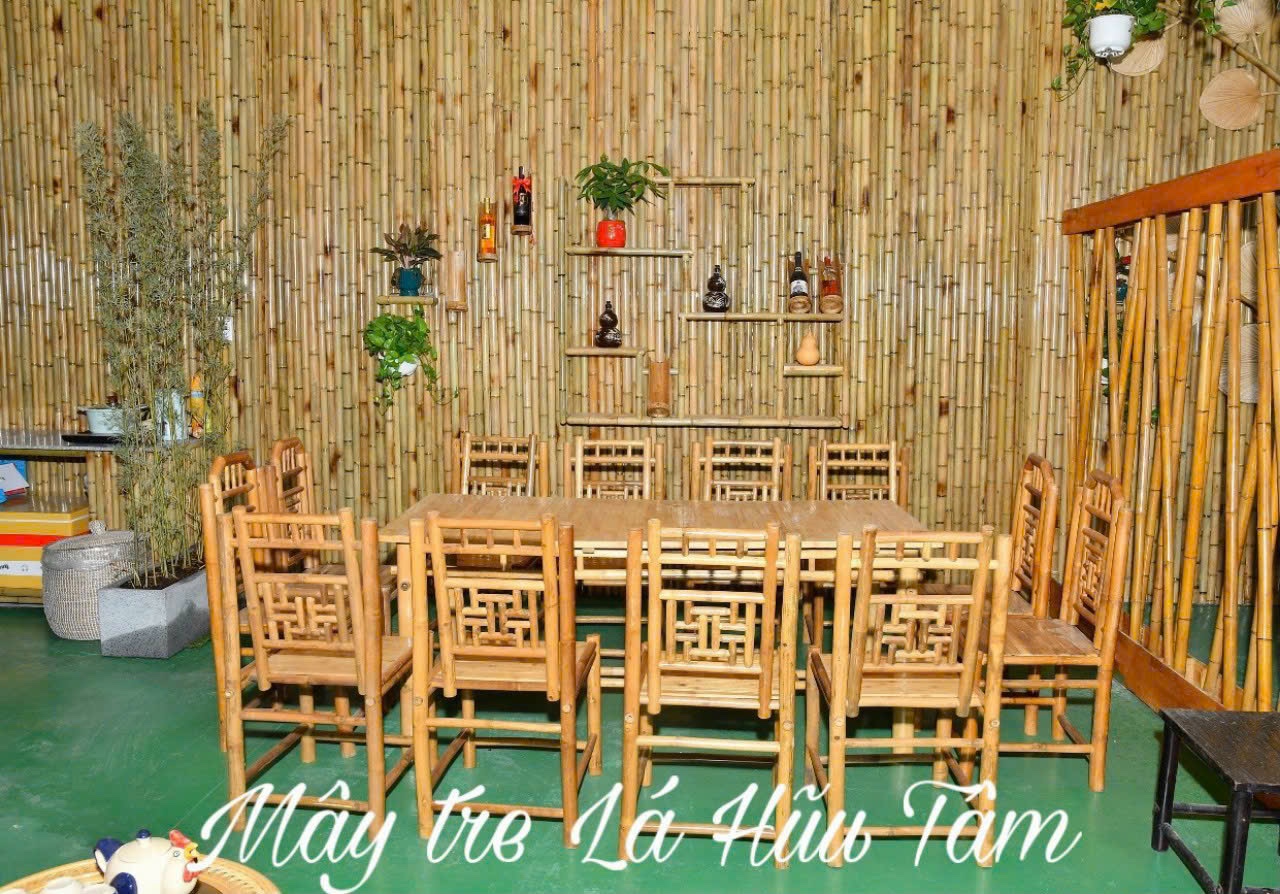 Bamboo dining table and chairs